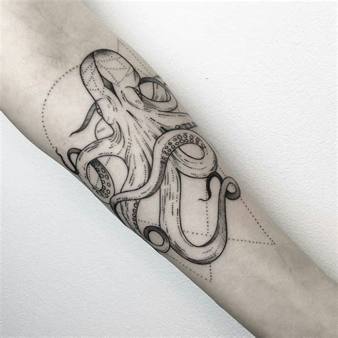 geometric octopus tattoo|40 Octopus Tattoos with Meanings: Symbolism